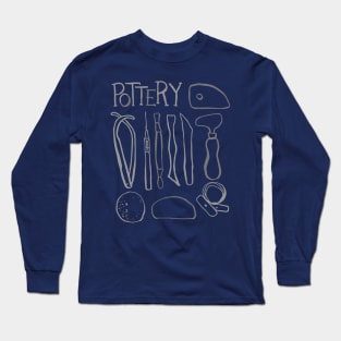 Pottery Tools Tshirt - Ceramic Studio Shirt Long Sleeve T-Shirt